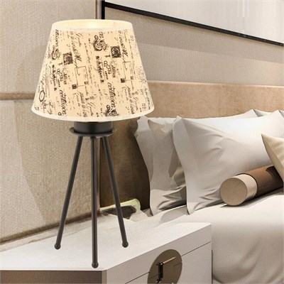 Apliqa Epona Desenli Şapkalı Siyah Modern Dekoratif Salon Abajur
