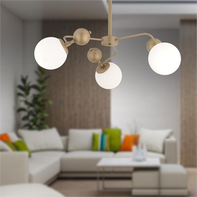 Apliqa Florit 3lü Eskitme Beyaz Camlı Modern Mutfak Yatak Odası Salon Avize