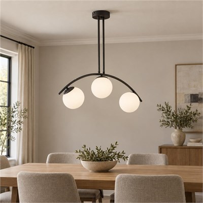 Apliqa Fralde 3lü Siyah Modern Mutfak Cafe Restoran Için Uygun Retro Salon Avize