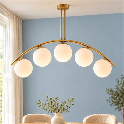 Apliqa Fralde 5 Li Gold Modern Mutfak Cafe Restoran Için Uygun Retro Salon Avize