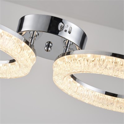 Apliqa Gomez 2li Krom 64 Watt Plafonyer 3 Renkli Led Avize
