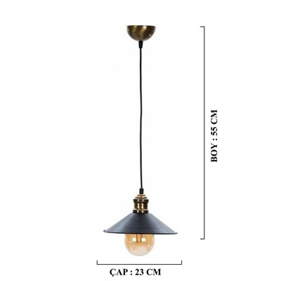 Apliqa Gönen Tekli Siyah Modern Retro Sarkıt Mutfak Retro Salon Avize