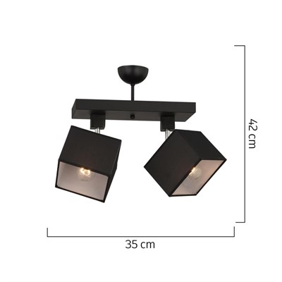 Apliqa Grande 2li Siyah Modern Koridor Mutfak Salon Plafonyer Avize