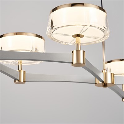 Apliqa Grayson Krom 6lı 72 Watt Sıralı 3 Renkli Led Salon Avize