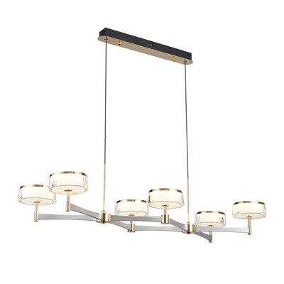 Apliqa Grayson Krom 6lı 72 Watt Sıralı 3 Renkli Led Salon Avize