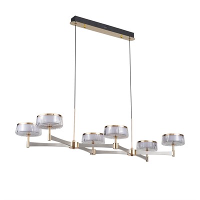 Apliqa Grayson Krom 6lı 72 Watt Sıralı 3 Renkli Led Salon Avize