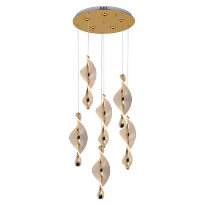 Apliqa Gupse 6 Lı Yuvarlak 95 Watt Ledli Modern Tasarım Oturma Odası Salon Avize