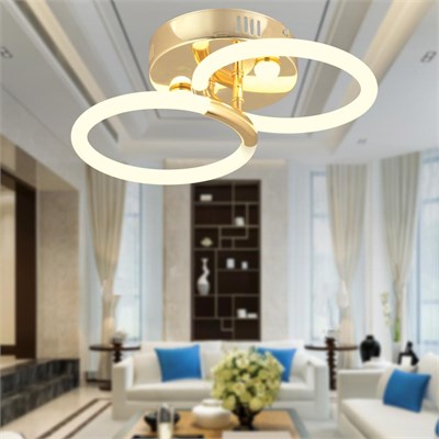 Apliqa Honos 2li Gold 32 Watt Ledli Modern Koridor, Yatak Odası Salon Plafonyer Led Avize