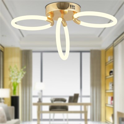 Apliqa Honos 3lü Gold 39 Watt Ledli Modern Koridor, Yatak Odası Salon Plafonyer Led Avize