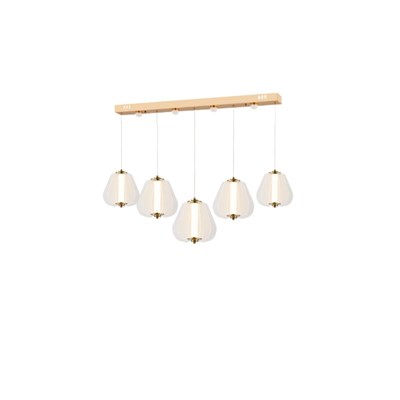 Apliqa Hopps 90 Watt 5li Sıralı Bakır Led Sarkıt Avize