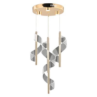 Apliqa Jadon 4lü Yuvarlak 3 Renkli 35 Watt Gold Kristal Ledli Modern Oturma Odası Salon Sarkıt Avize