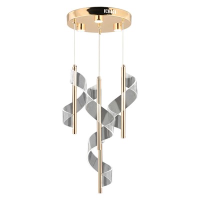 Apliqa Jadon 4lü Yuvarlak 3 Renkli 35 Watt Gold Kristal Ledli Modern Oturma Odası Salon Sarkıt Avize