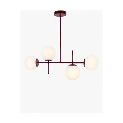 Apliqa Jose 4lü Bordo Renkli Modern Salon Avize
