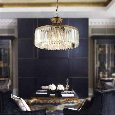 Apliqa Kanvas 45lik Eskitme Kristalli Taşlı Modern Tasarım Kristal Salon Avize