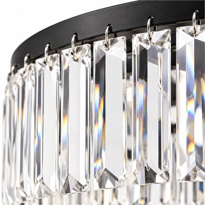 Apliqa Kanvas 45lik Siyah Kristalli Taşlı Modern Tasarım Kristal Salon Avize