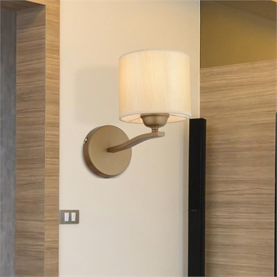 Apliqa Keria Tekli Eskitme Şapkalı Eskitme Duvar Lambası Yatak Odası-yatak Başı-banyo Için Modern Aplik
