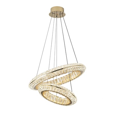 Apliqa Kyler 2li Gold 180 Watt Kristalli 3 Renkli Led Sarkıt Avize
