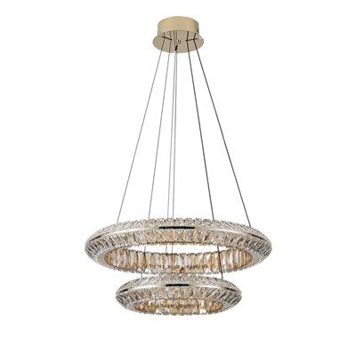 Apliqa Kyler 2li Gold 180 Watt Kristalli 3 Renkli Led Sarkıt Avize