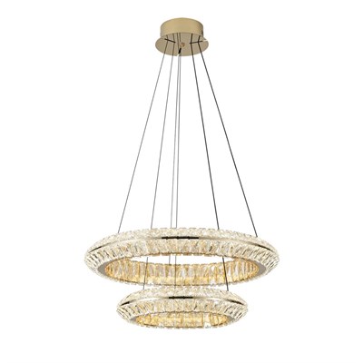 Apliqa Kyler 2li Gold 180 Watt Kristalli 3 Renkli Led Sarkıt Avize