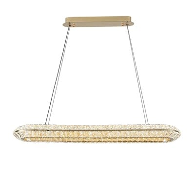 Apliqa Kyler Sıralı Gold 120 Watt Kristalli 3 Renkli Led Sarkıt Avize