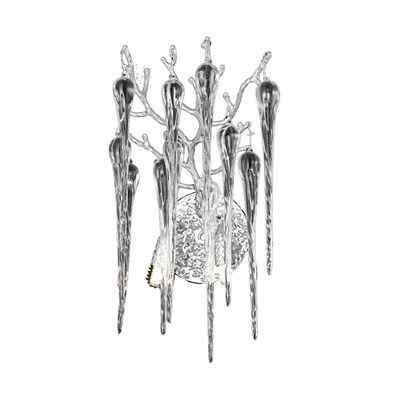 Apliqa Laura Krom Kristal Taşlı Modern Tasarım Su Damlası Taşlı Duvar Lambası Salon Aplik