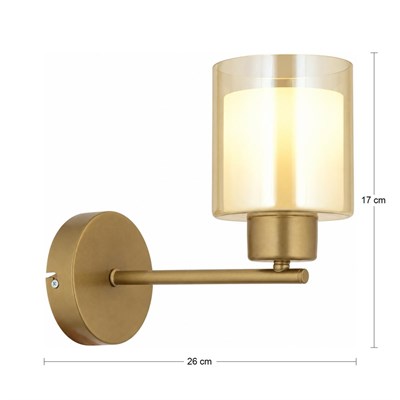 Apliqa Lima Eskitme Bal Çift Cam Duvar Lambası Yatak Odası-yatak Başı-banyo İçin Modern Aplik