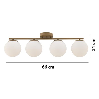 Apliqa Lumera 4lü Beyaz Camlı Plafonyer Eskitme Avize