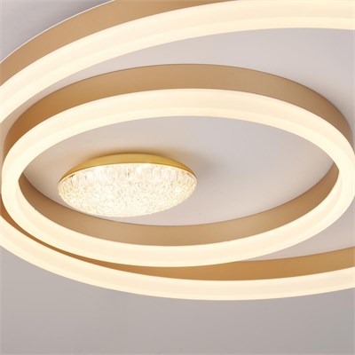 Apliqa Lumix 50lik 96 Watt Yuvarlak Gold Plafonyer Led Avize