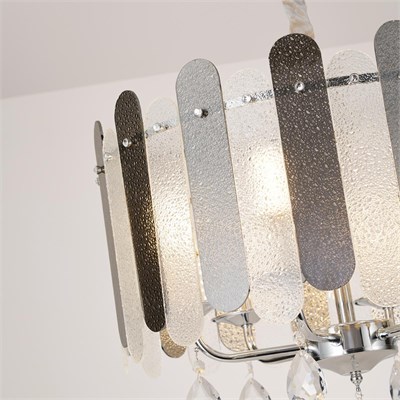 Apliqa Madera 50lik Krom Füme Camlı Kristal Taşlı Avize