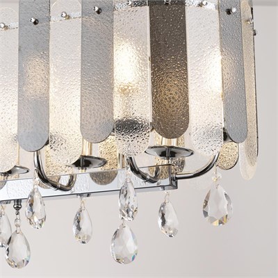 Apliqa Madera 80lik Krom Füme Camlı Kristal Taşlı Avize