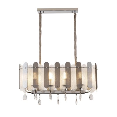 Apliqa Madera 80lik Krom Füme Camlı Kristal Taşlı Avize