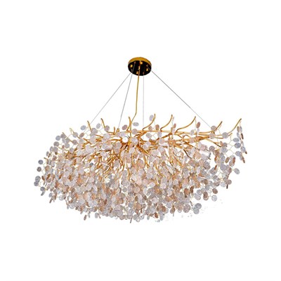 Apliqa Masal Sıralı Gold Yemek Masası Üstü, Kristal Taşlı Modern, Oturma Odası, Salon Avize