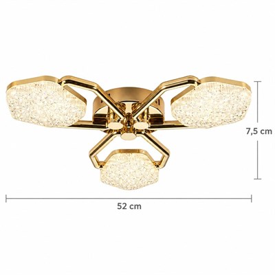 Apliqa Matiz 3lü Gold 48 Watt Plafonyer 3 Renkli Led Avize