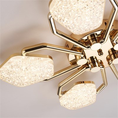 Apliqa Matiz 5li Gold 80 Watt Plafonyer 3 Renkli Led Avize