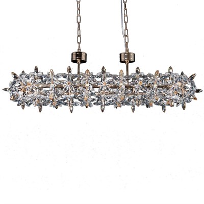 Apliqa Mercan Sıralı Gold Kristal Taşlı Modern Oturma Odası, Yemek Masası Üstü, Salon Avize