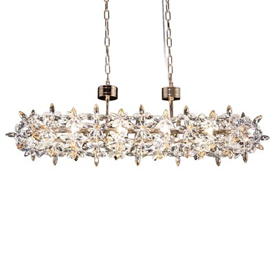 Apliqa Mercan Sıralı Gold Kristal Taşlı Modern Oturma Odası, Yemek Masası Üstü, Salon Avize