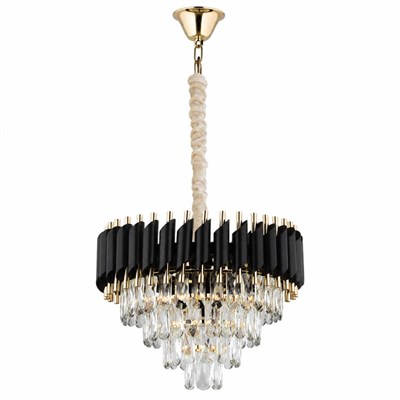 Apliqa Mikula 45lik Yuvarlak Gold Kristal Taşlı Modern Oturma Odası Salon Sarkıt Avize ( Ürün Zincirlidir )
