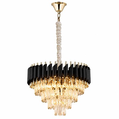 Apliqa Mikula 45lik Yuvarlak Gold Kristal Taşlı Modern Oturma Odası Salon Sarkıt Avize ( Ürün Zincirlidir )