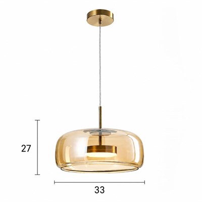 Apliqa Nantes 12 Watt 3000k Eskitme Bal Camlı Tekli Led Sarkıt Avize