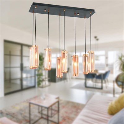 Apliqa Natali̇ 8li̇ Sirali Bakir Sarkit Salon- Yemek Masasi Avi̇ze