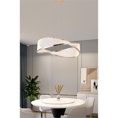Apliqa Natura 60lık Yuvarlak Gold Salon Sarkıt Led Avize
