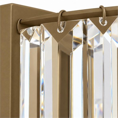 Apliqa Nilüfer Dikdörtgen Eskitme 3 Parça Kristalli Taşlı Modern Tasarım Kristal Salon Avize-aplik Seti