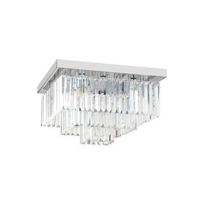 Apliqa Nilüfer Kristalli Krom Kaplama Triplex Kare Kristalli Taşlı Modern Tasarım Kristal Salon Avize