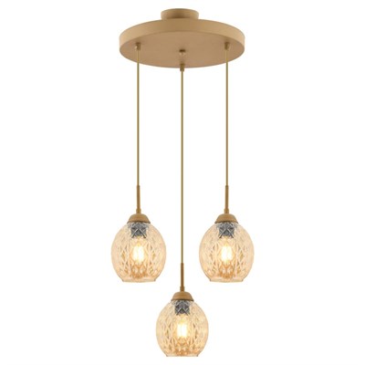 Apliqa Nino 3lü Yuvarlak Eskitme Modern Sarkıt Oturma Odası Salon Sarkıt Avize