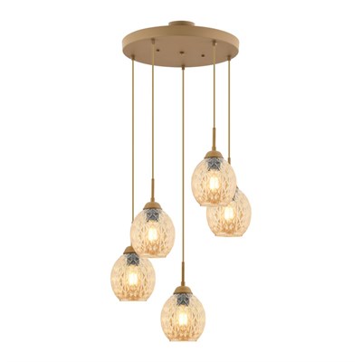 Apliqa Nino 5li Yuvarlak Eskitme Modern Sarkıt Oturma Odası Salon Sarkıt Avize