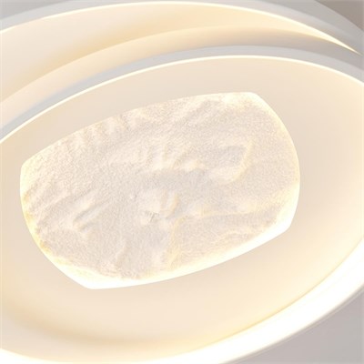 Apliqa Noren 50lik Kare Taş Desenli Yuvarlak 160 Watt Plafonyer Led Avize