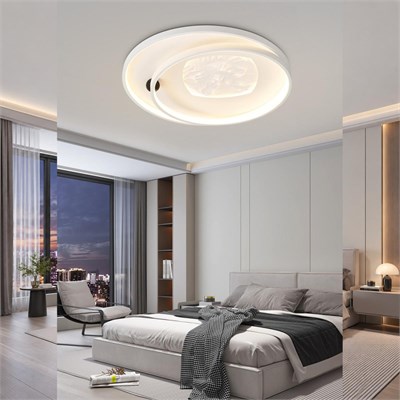 Apliqa Noren 50lik Kare Taş Desenli Yuvarlak 160 Watt Plafonyer Led Avize