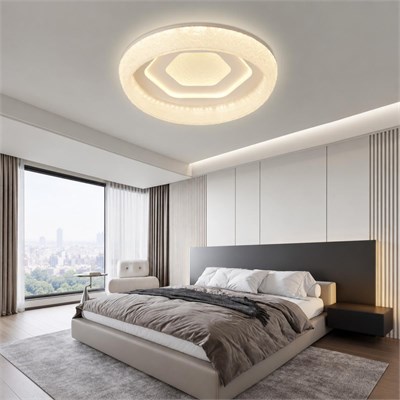 Apliqa Norvia 50lik Yuvarlak Altıgen Ledli 144 Watt Plafonyer 3 Renkli Avize