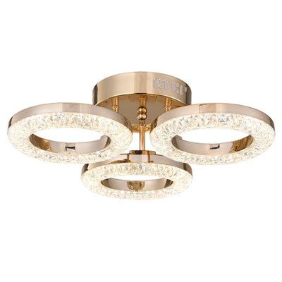 Apliqa Oylum 3lü Gold 24 Watt Kristalli Koridor Salon Led Plafonyer Avize