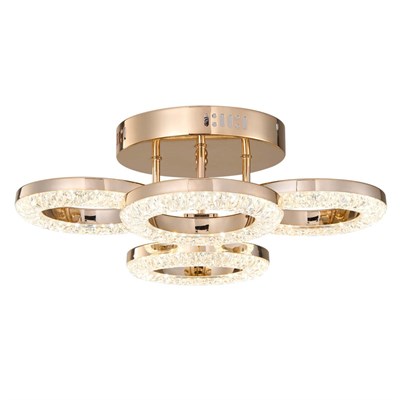 Apliqa Oylum 4lü Gold 24 Watt Kristalli Koridor Salon Led Plafonyer Avize